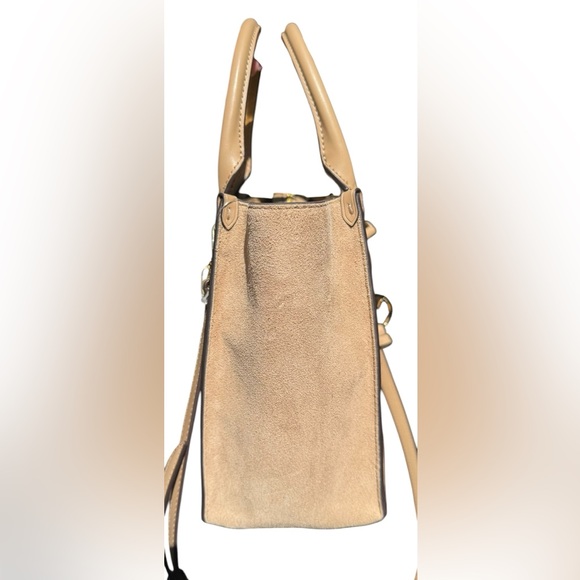 MICHAEL KORS Kris Medium Leather Satchel purse handbag TAN BROWN - Picture 8 of 11